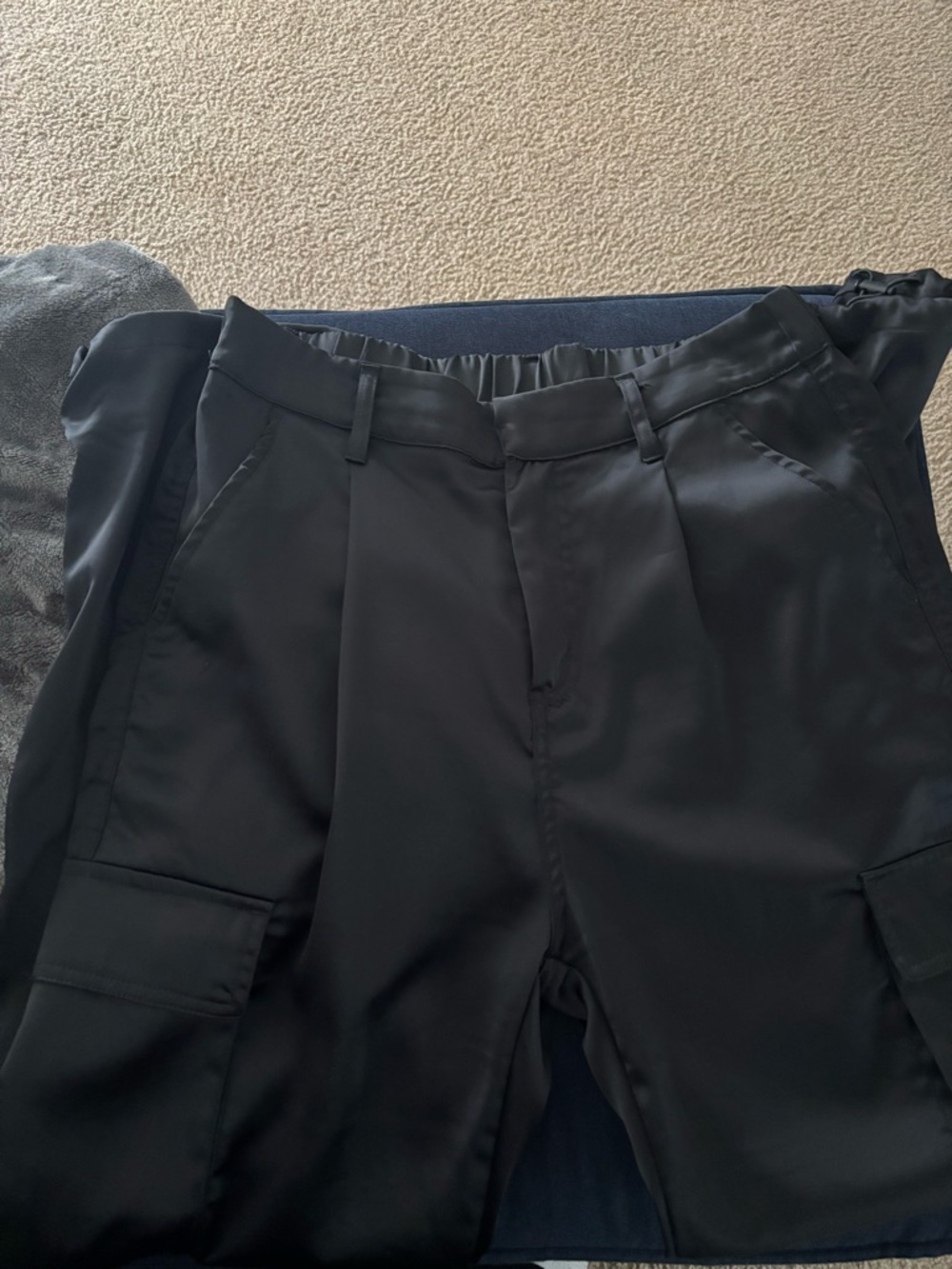 YoungLA Black Womans Straight Leg Cargo Dress Pants Sz M